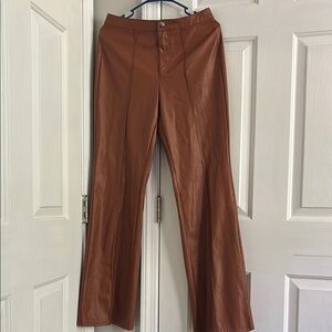 Women’s Faux Leather Brown Pants